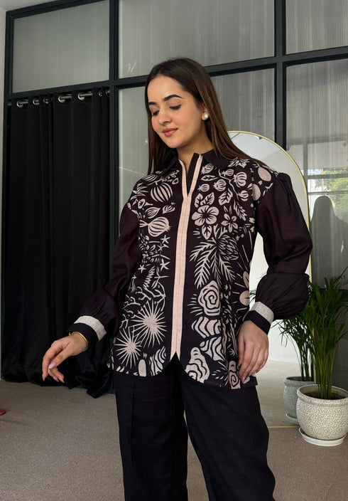 Black Abstract Co Ord Set